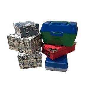 Colourful Storage Boxes, Small, Set of 6